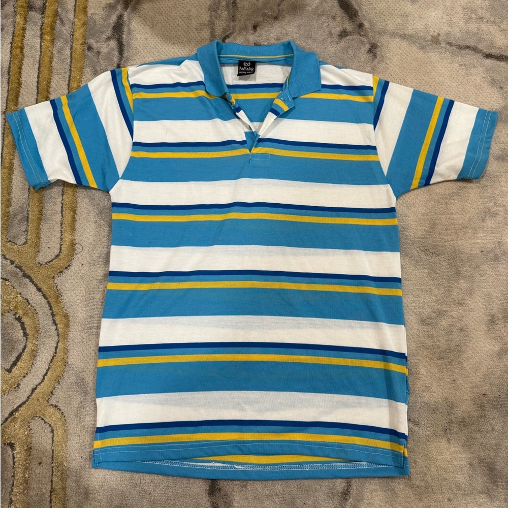 Blue Striped Polo Shirt size L
